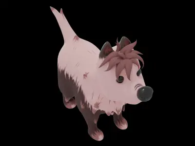 Dog toon style 1 Low-poly 3D model