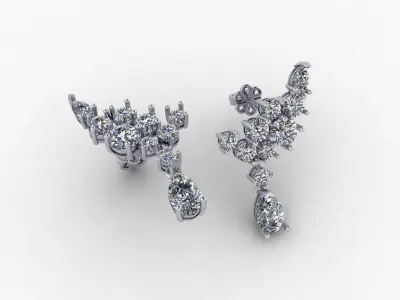 Earrings Diamond 3D print model
