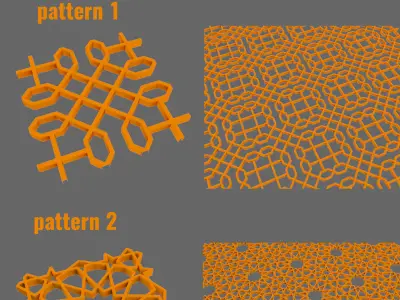 10 tileable persian patterns 3D model