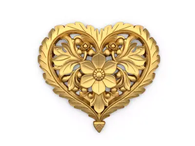 Heart decorative ornament onlay cnc 3d printing stl 03 3D print model