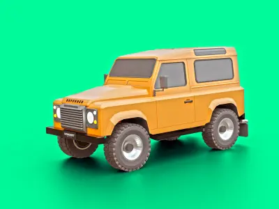 Land Rover Defender 90 Low Poly Low-poly 3D model