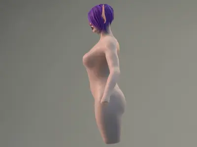 Elf Female Body Set Low-poly 3D model