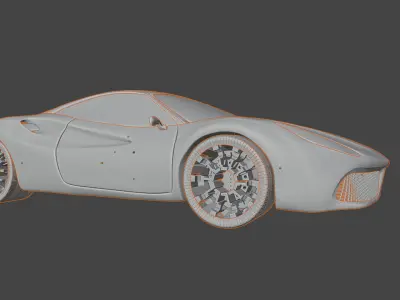 Realistic Ferrari On Road Animation Low-poly 3D model