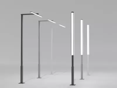 Low-poly Modern Street Light  Free low-poly 3D model