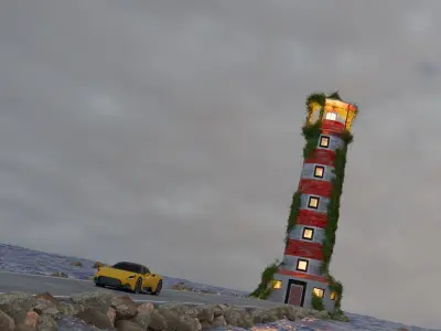 Lighthouse showroom 3D model Low-poly 3D model