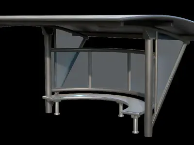 Game Ready Bus Stop 18 Low-poly 3D model