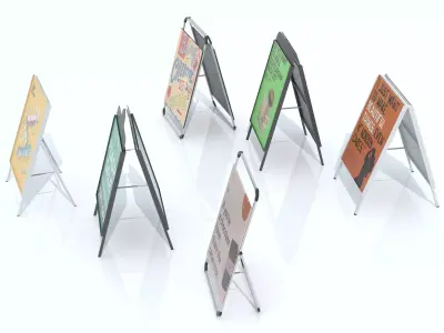 Banner Roll-up Stand 3D model