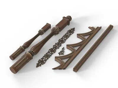 Stairs cnc kitbash  3D model