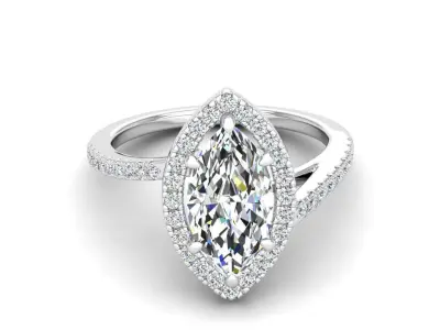 Engagement ring Vanessa marquise 3D print model