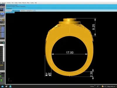 Luxury Halo Round Gemstone Ring for Men 5142 3D print model
