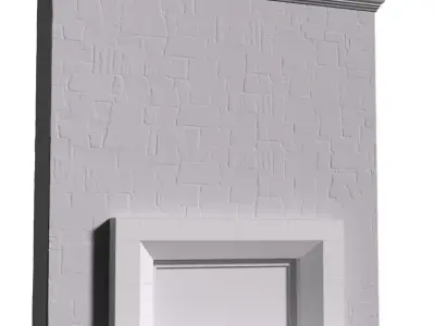 Modern Art Deco Fireplace Decorative stone 3D model