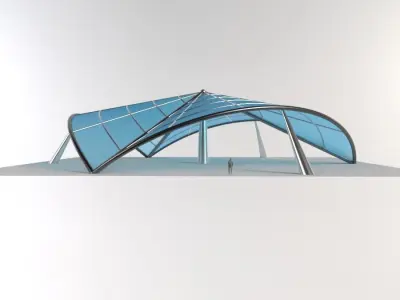 Architectural Tensile Structure 3 sides 3D model
