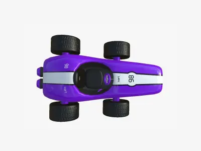 Cartoon Kart F04 Purple - Vehicle Racing Design Low-poly 3D model