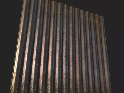 Steelworks MetalRoof Wall Low-poly 3D model