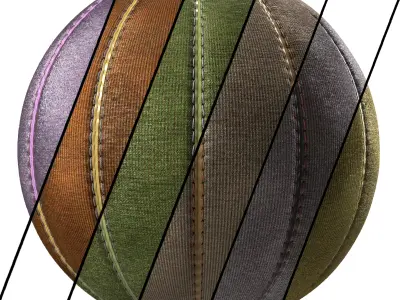 Fabric Materials 43- Stitched Fabric By Sbsar Pbr 4k Seamless Low-poly 3D model