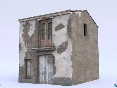 Post-Apocalyptic Abandoned House Free low-poly 3D model