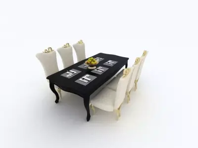 table dining and chairs 3D model