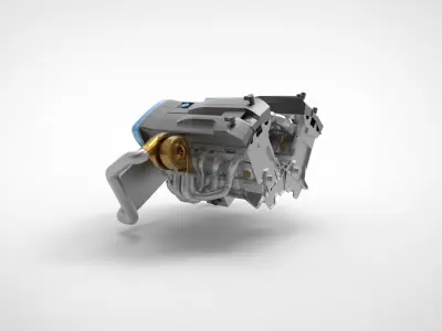 V-type engine 3D model