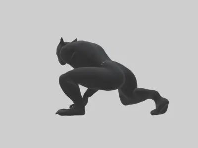 Black Panther crouching model 3D model