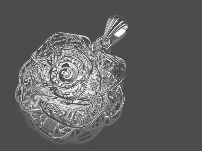 Direct Casting Flower Pendant 3D model Texture 3D print model