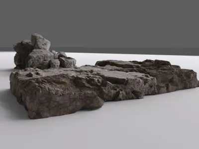Beach Rocks Free 3D model