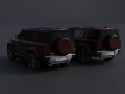 Land Rover Defender 130 Low-poly 3D model