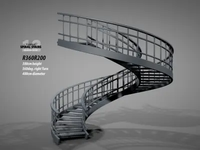 Spiral Stairs v2023 Low-poly 3D model