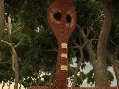 Spectacled Cobra 3D model
