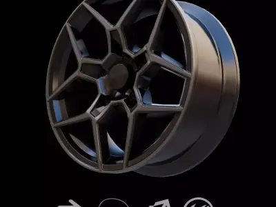 Sport Car Rim 8 Game-Ready 3D Model Low-poly 3D model