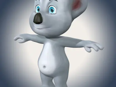 Cute Cartoon Koala Low-poly 3D model