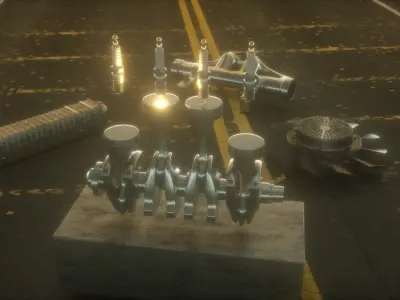 Pistons Rig 3D model