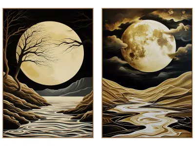 Abstract Painting Frame set 3D model 5