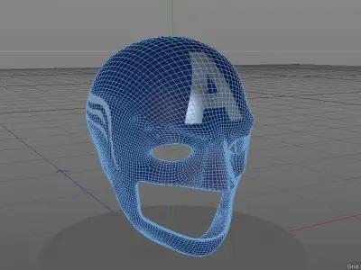 Captain America Helmet 3D model
