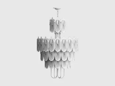Japanese Art Deco chandelier 3d model 3D model