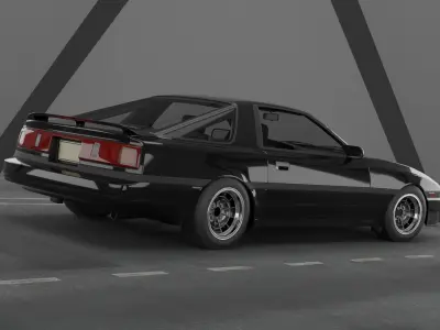 1980s Classic Car 2 Fully Featured Low-poly 3D model