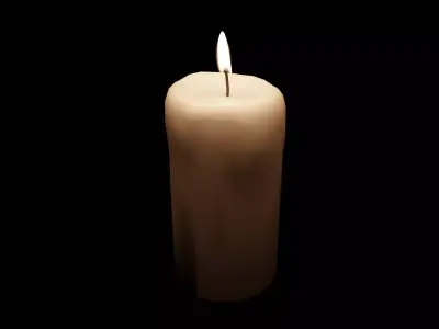 Candle with Flame Free 3D model