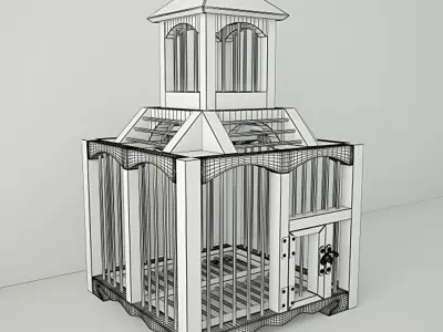 Yellow Decorative Cage by ZARA HOME 3D model