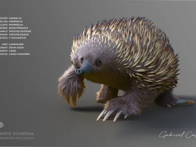 Tachyglossus aculeatus 3D model