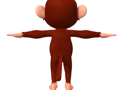 Cartoon Monkey Low-poly 3D model