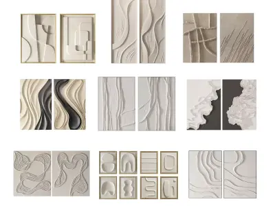 Wall Decor Set 01 3D Model Collection