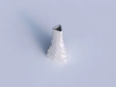Vase grounded triangle with fine twisted organic cells 3D print model
