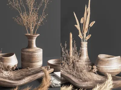 decorative set 11  Wooden decoration  3D model