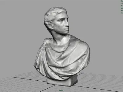 ROMAN BUST 2 Low-poly 3D model