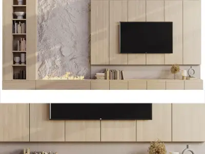 Tv Wall Set 06 Low-poly 3D model