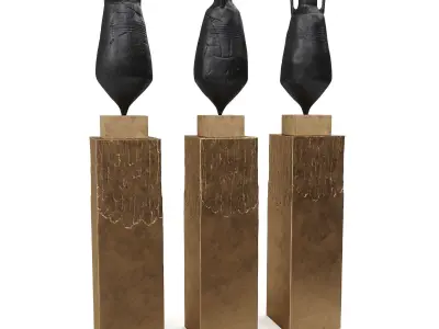 Ceramic vase with pedestal 3D model