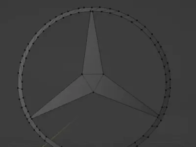 Mercedes 3D Logo Low-poly 3D model