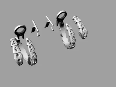 Bvlgari Snake Serpenti Earrings 3D print model