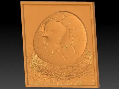 1 chicken CNC Relief Model 3D print model