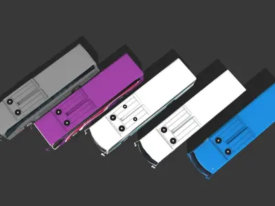 Lowpoly Bus - Buses Low-poly 3D model