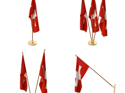 Switzerland Flag Pack 3D model